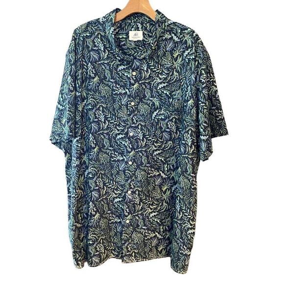 SURFSIDE SUPPLY Sz 3XB Green Surf Beach Cotton Short Sleeve Button Down Shirt - Picture 1 of 9